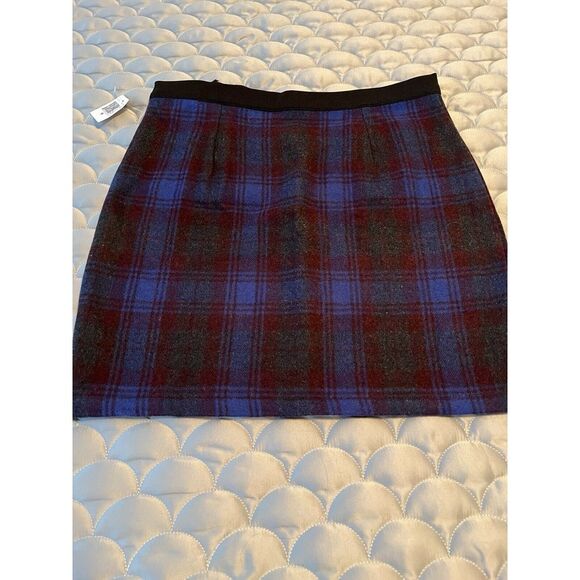 DOUBLE ZERO Size M Plaid Wool Blend Mini Skirt NEW WITH TAGS - Picture 4 of 6